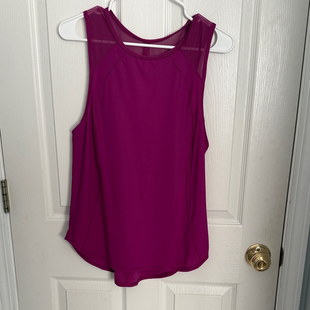 lululemon athletica Women's Magenta Mesh-Panel Tank Top